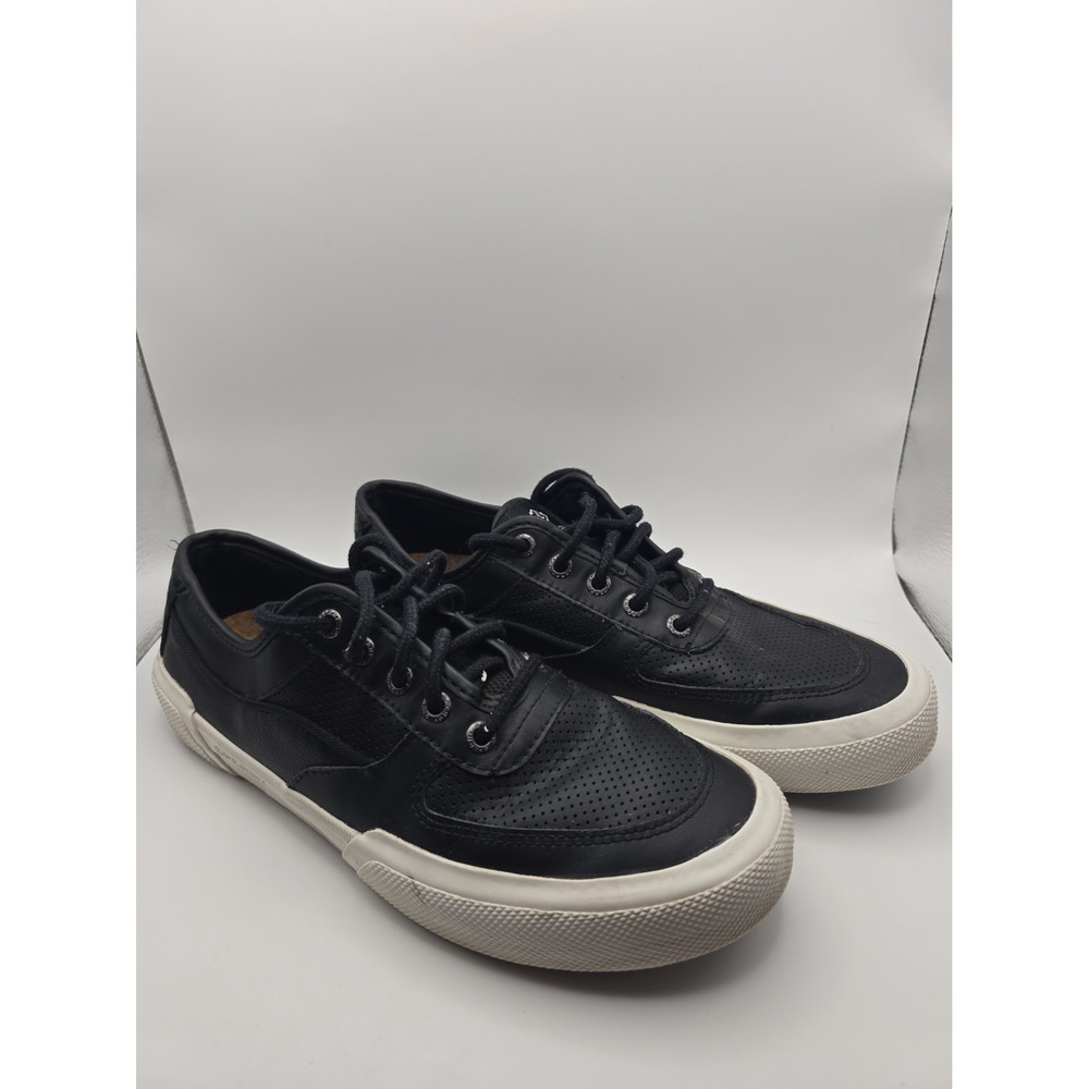 Sperry's Soletide womens sneakers black perforated leather size 7.5